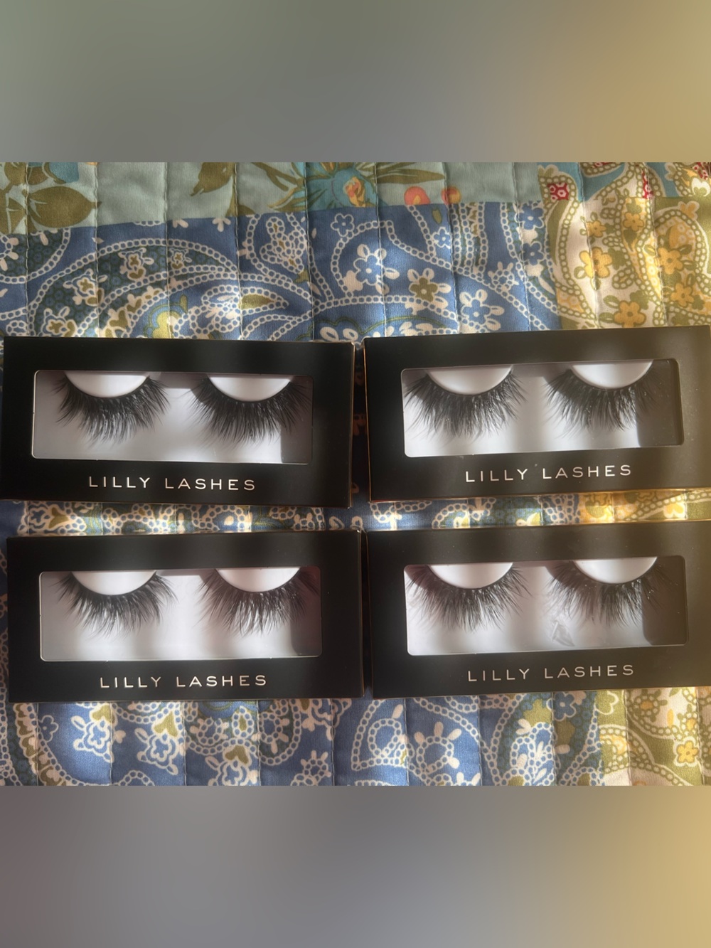 Lilly Lashes Black Faux Mink Voluminous False Eyelashes - Set of 4
